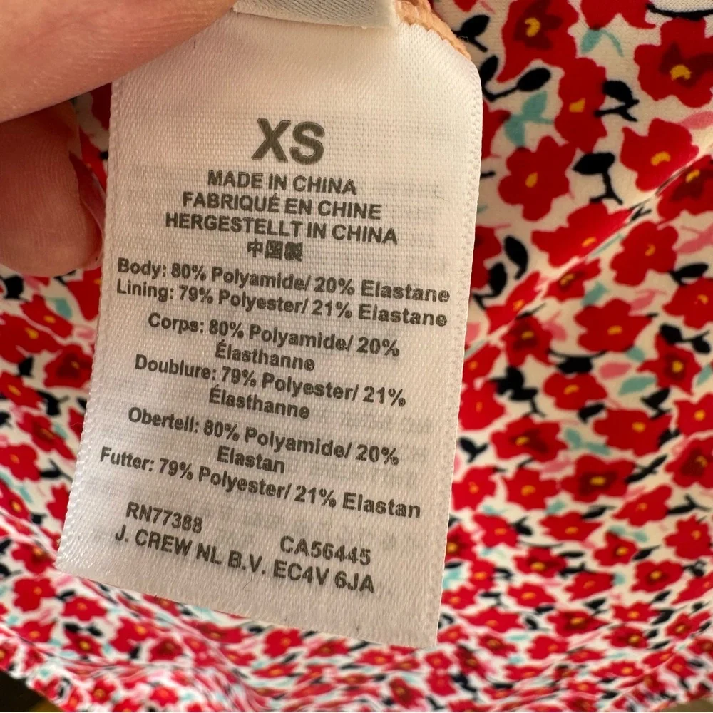 J. Crew Floral Print Bikini High Waist‎ Bottoms & Ruffle on Top Bottom-XS Top-M